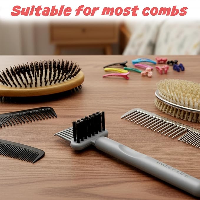 2Pcs Hair Brush Cleaning Tool 2-in-1 Comb Cleaner