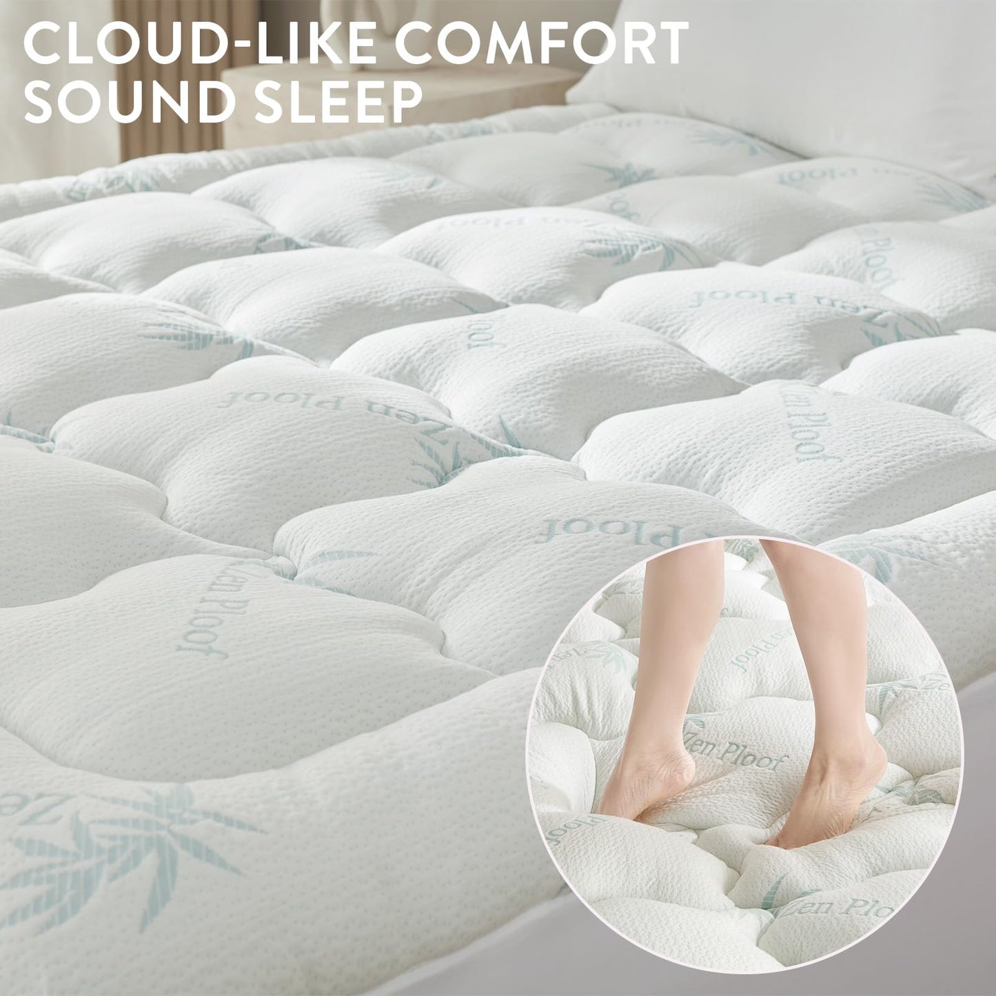 Surefit Ultra Soft Waterproof Mattress Topper Twin Size, Pillow Top Mattress Pad, Back Pressure Relief, Viscose Derived from Bamboo, Naturally Cooling for Hot Sleepers, 39x75