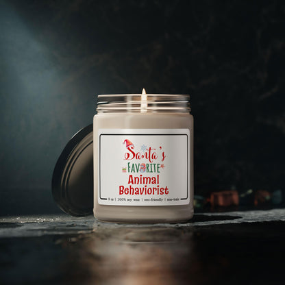 Santa's Favorite Animal Behaviorist Candle - Christmas Gifts for Animal Psychologist Staff Employee Boss Manager Party Decor - Xmas, New Year - 9oz Soy Wax Cinnamon Vanilla Scent