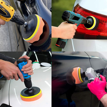 BangShou 25 Pack 3" Polishing Pads, Sponge Buff Pads Set Kit with M10 Drill Adapter, Compound Auto Car Polisher