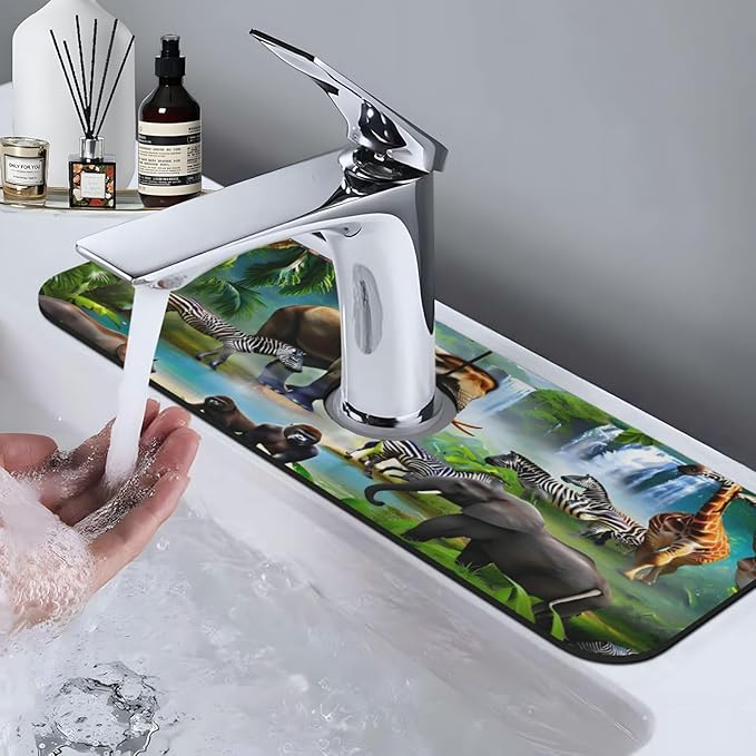 Animal Paradise Kitchen sink faucet pad, strong water absorption, anti slip