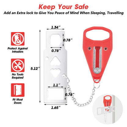 AceMining Portable Door Lock Home Security Door Locker Travel Lockdown Locks for Additional Safety and Privacy Perfect for Traveling Hotel Home Apartment College