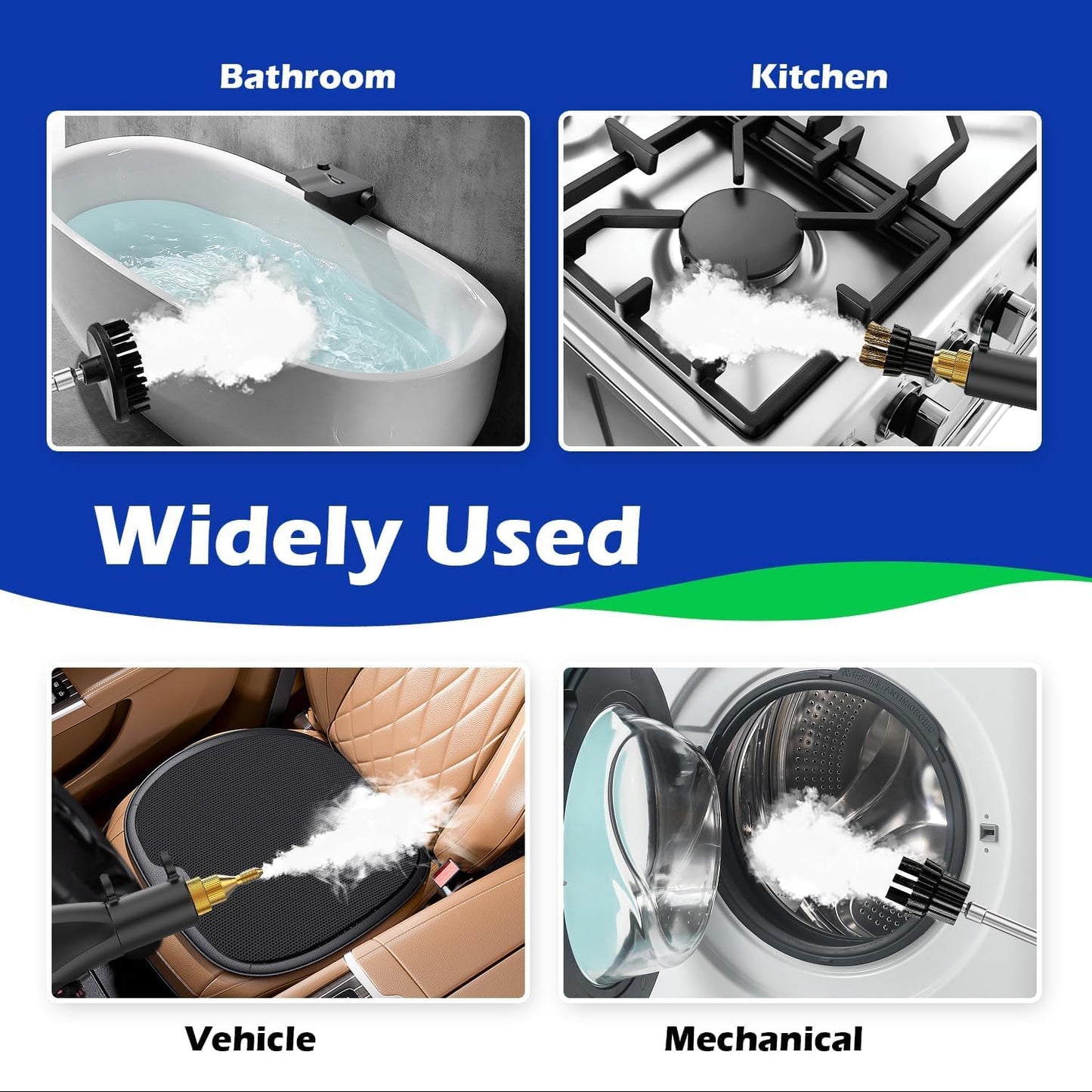 Steam Cleaners,High Powered 2500W Steam Cleaner for Home and Car Handheld with 3 Brush Heads and 2L Tank for Multi Surface Cleaning