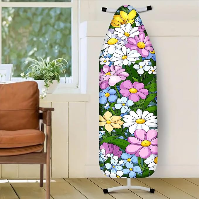 Nuxovilar Colorful Mixed Flowers Ironing Board Cover, This Cover Fits Most