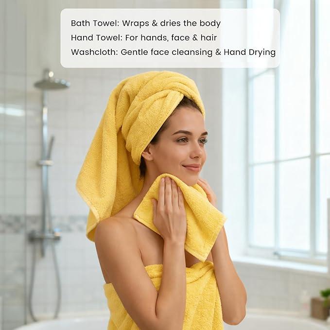SEMAXE 12-Piece Family Bathroom Towel Set