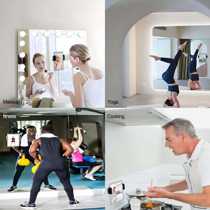 iPad Suction Mount for Tablet Glass Holder for iPad Mirror Mount for Tablet Suction Holder for Pad Glass Stand for iPAD Mirror Stand Pad for Makeup, Yoga, Gym, Kitchen, Tub, Fit 5.5"-12.9" (Dark)