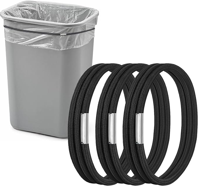 Garbage Can Bands Fits 13 to 30 Gallon Trash Cans, 3 Pack Durable Trash Can Bag