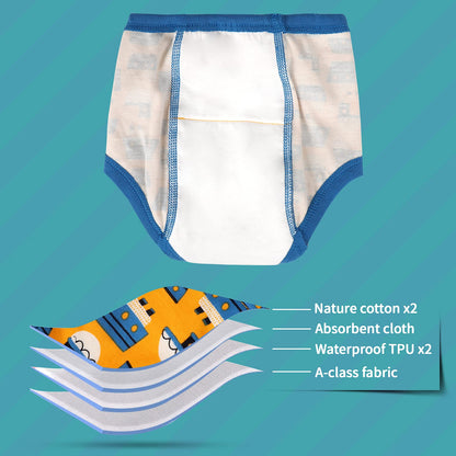FLYISH DIRECT Potty Training Pants for Boys Potty Training Underwear Potty Training Pants Toddler Reusable Training Pants, 8 Packs, 3 Years