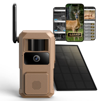 Loatos 48MP Trail Camera, AI Animal Detection Cellular Trail Camera 2K Live 4G LTE Built-in-SIM Real-Time Alert 0.1s Trigger Game Cameras with Night Vision Motion Activated Waterproof IP66 Trail Cam
