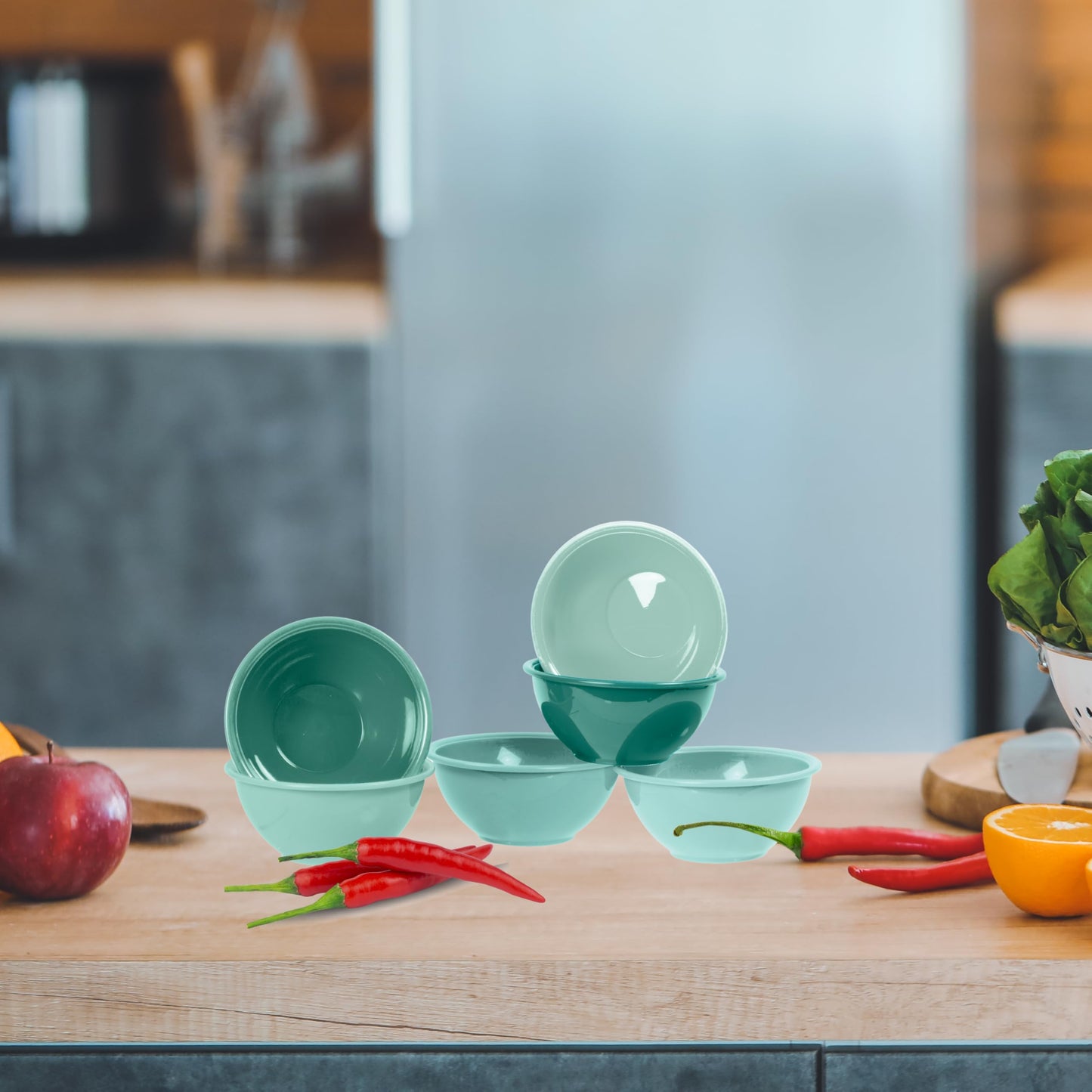 Oggi Set of 6 Colored Pinch Bowls - 4.5" / 11.4cm Diameter, Ideal Salt & Pepper, Dip, Condiments, Mini Bowls, Prep Bowls for Cooking, Mise en Place Bowls, Charcuterie