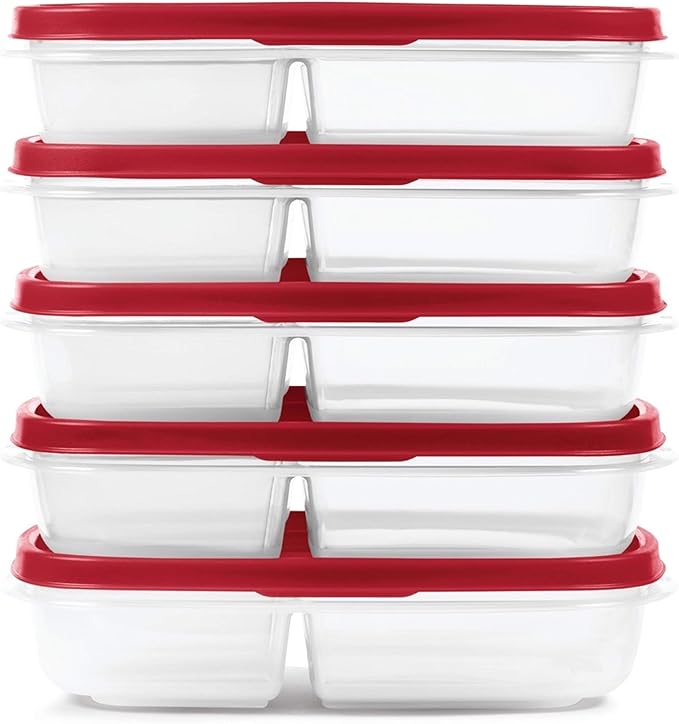 Rubbermaid EasyFindLids Meal Prep Containers 5.1 Cup Red