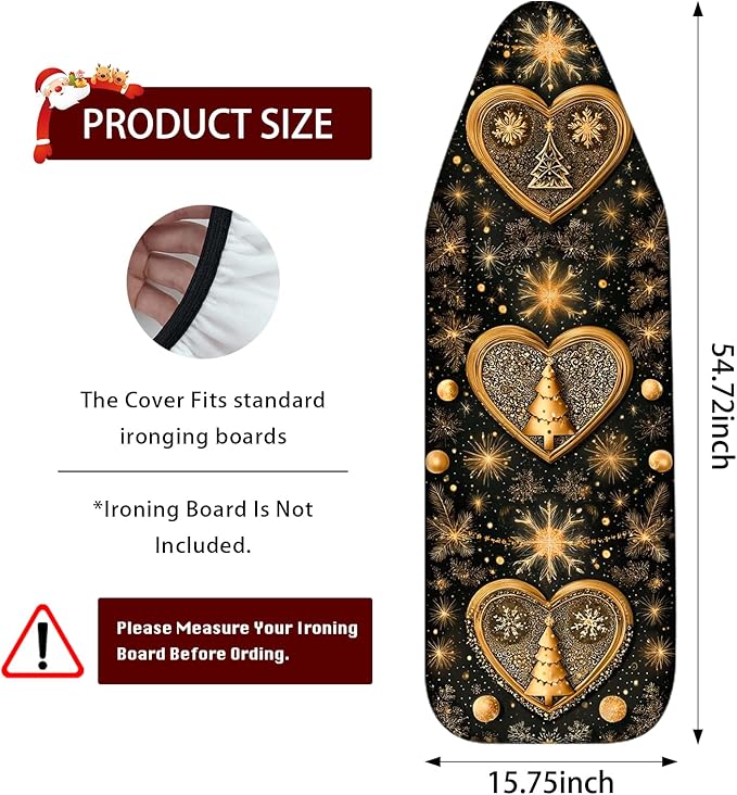 Nuxovilar Ironing Board Covers Golden Heart Winter Trees Pattern Polyester