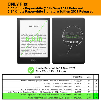 WALNEW Case for 6.8” Kindle Paperwhite 11th Generation (Model No. M2L3EK & M2L4EK), Premium Lightweight PU Leather Cover Protective Case with Auto Sleep/Wake
