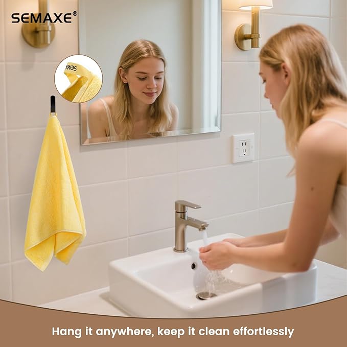 SEMAXE 12 Pack Hand Towels for Bathroom, 100% Cotton Towels