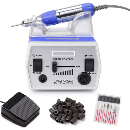 Makartt Electric Nail Drill - 35000RPM Rechargeable Efile with Coreless Motor, Nouvella Portable Nail Filer Machine for Acrylic Gel Removal with Drill Bits Set, Black
