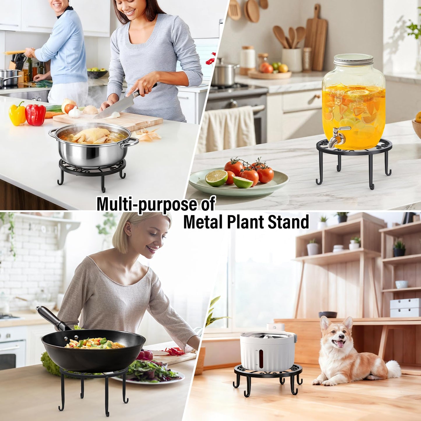 ORNQZ ANXI 7 Pack Metal Plant Stands, Anti-Rust Plant Holder Outdoor Flower Pot Stands, Indoor Plant Stands for Patio, Heavy Duty Plant Shelf Multiple Plant Display for Home, Garden