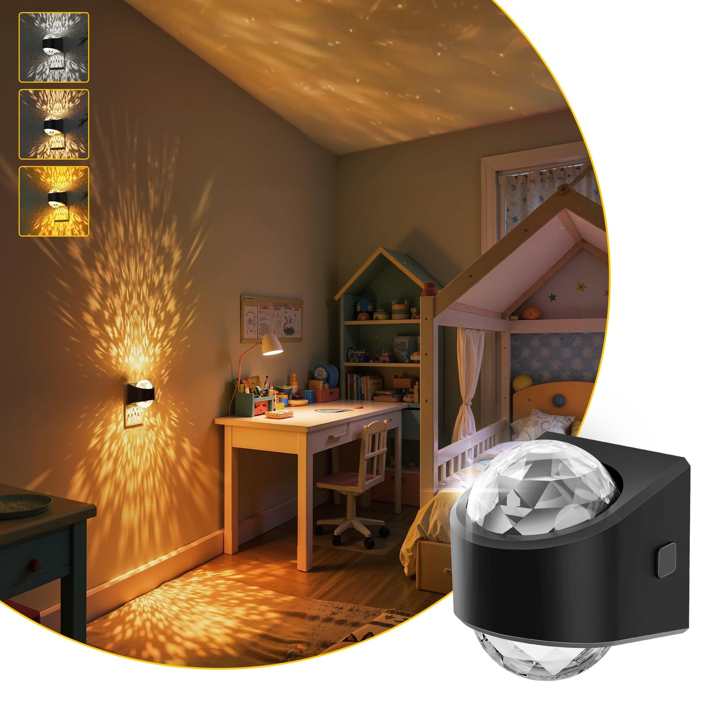 L LOHAS LED Night Lights Plug into Wall, Projector Night Light with Dusk to Dawn Sensor,1600K/3000K/5000K Adjustable, Nightlight for Kids Hallway Christmas Gift