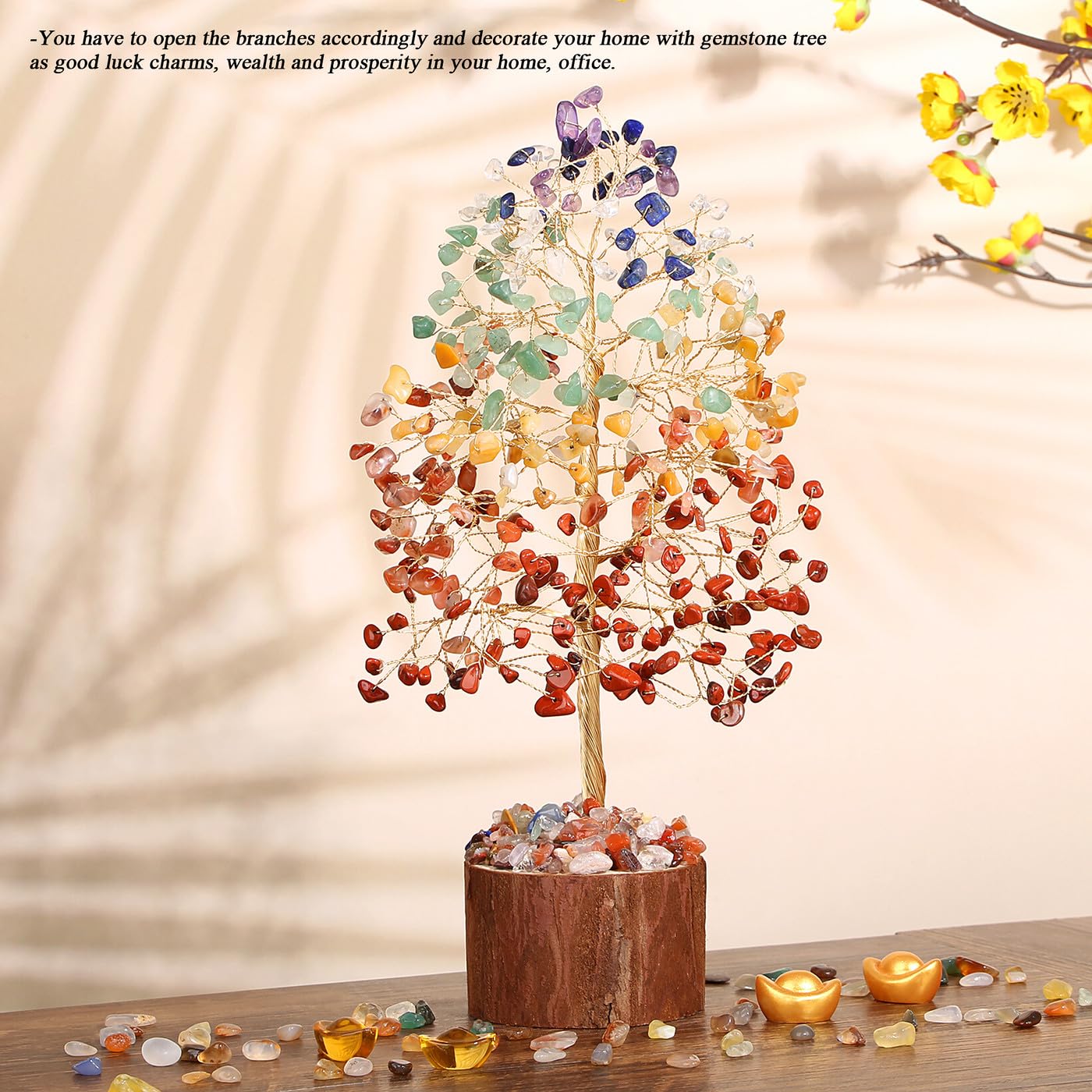 MAIBAOTA 7 Chakra Tree of Life Crystal Tree for Positive Energy Spiritual Gifts for Women Meditation Spiritual Decor Housewaming Gift New Home Apartment