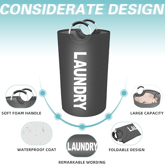 StorageRight 75L Large Laundry Basket, Laundry Hamper, Dirty Clothes Hamper