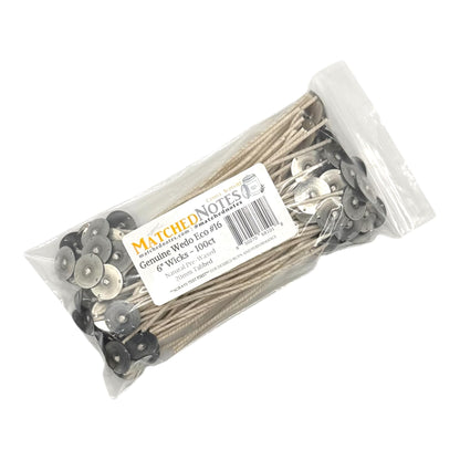 100ct Genuine Eco 16 Candle Wicks - 6" Length - 20mm Wick Tab - Natural Wax Coating - Top Selling Wick