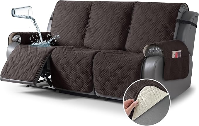 TAOCOCO 100% Waterproof Recliner Sofa Covers 3 Seater, Split Couch Covers