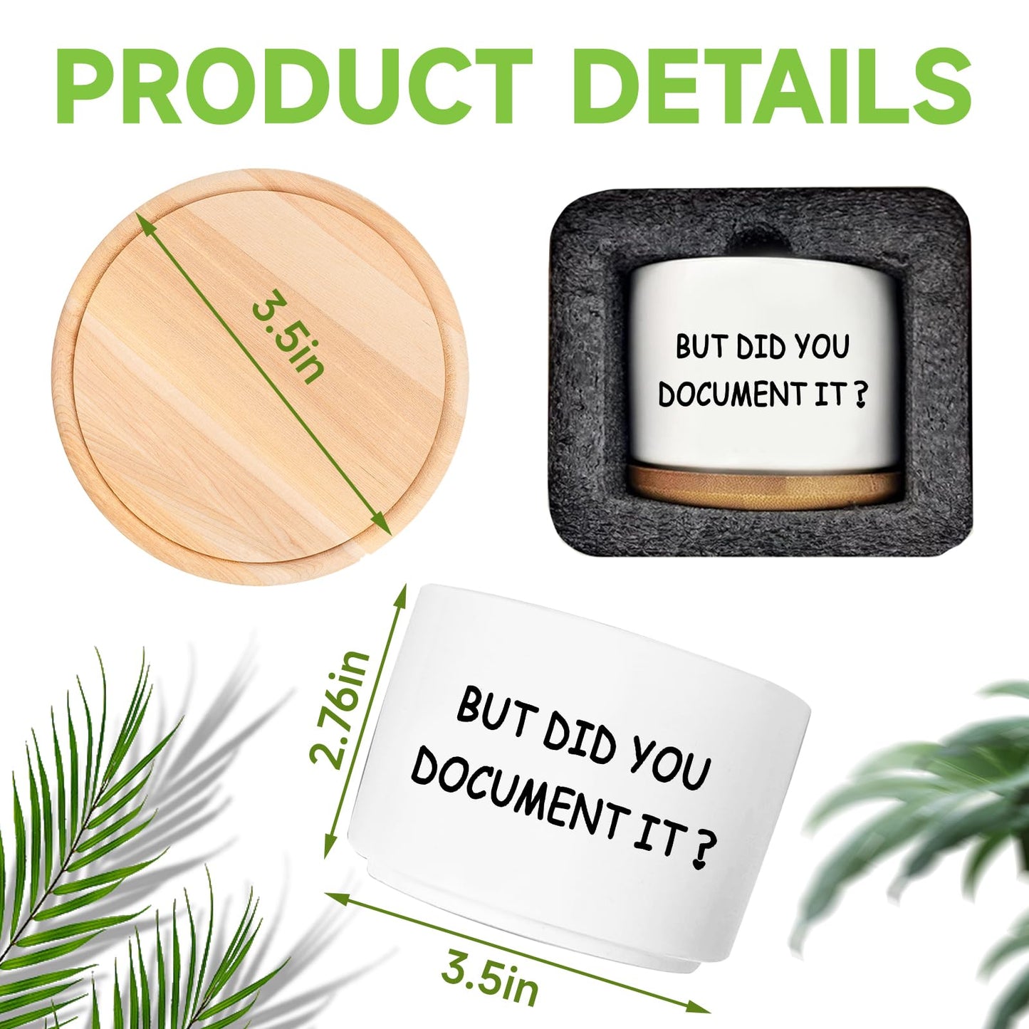 Office Desk Shelf Decor, Succulent Plant Pot, Ceramic Flower Cactus Planter Office Accessories Gifts for Coworker Employee Colleague Women Men Friend, But Did You Document It (Plants Not Included)