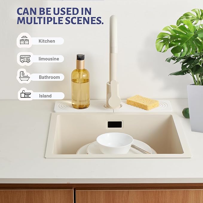 Stone Faucet Mat for Kitchen Sink，Super Absorbent Diatomite Fast Drying Stone