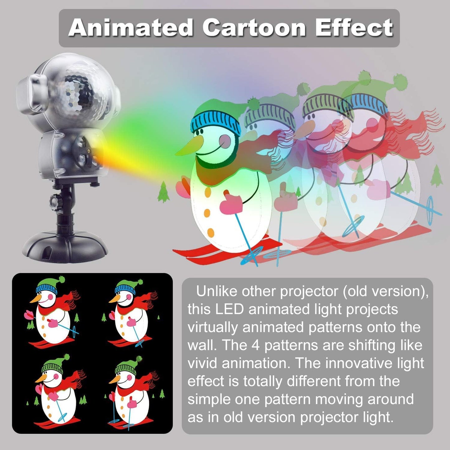 UPODA LED Snowfall Halloween Waterproof with Remote Control Timer and Music Player Anime Snow Light Projector for Outdoor Wedding Holiday Party Decorations