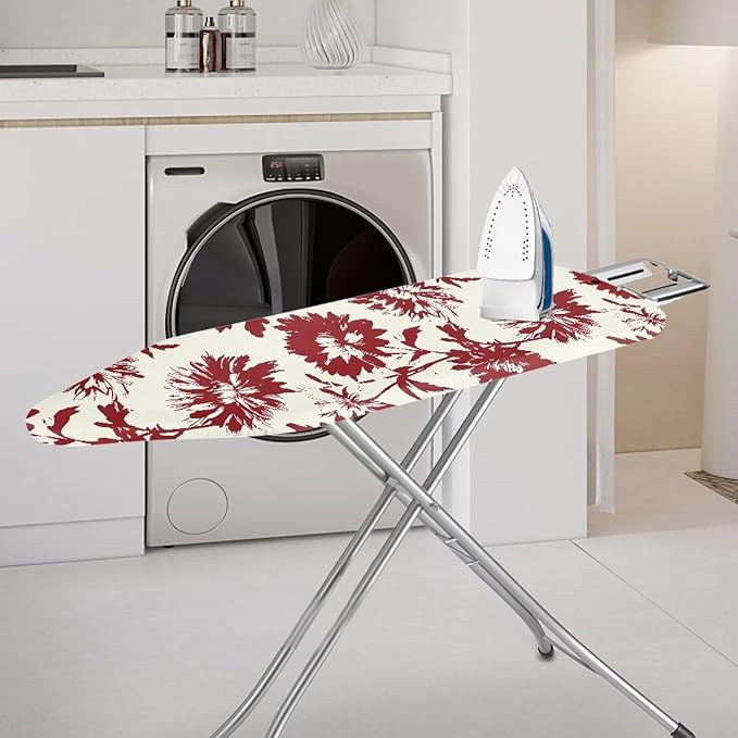 Retro Flower Ironing Board Cover Pad Cover Standard Size Soft Fabric Scorch