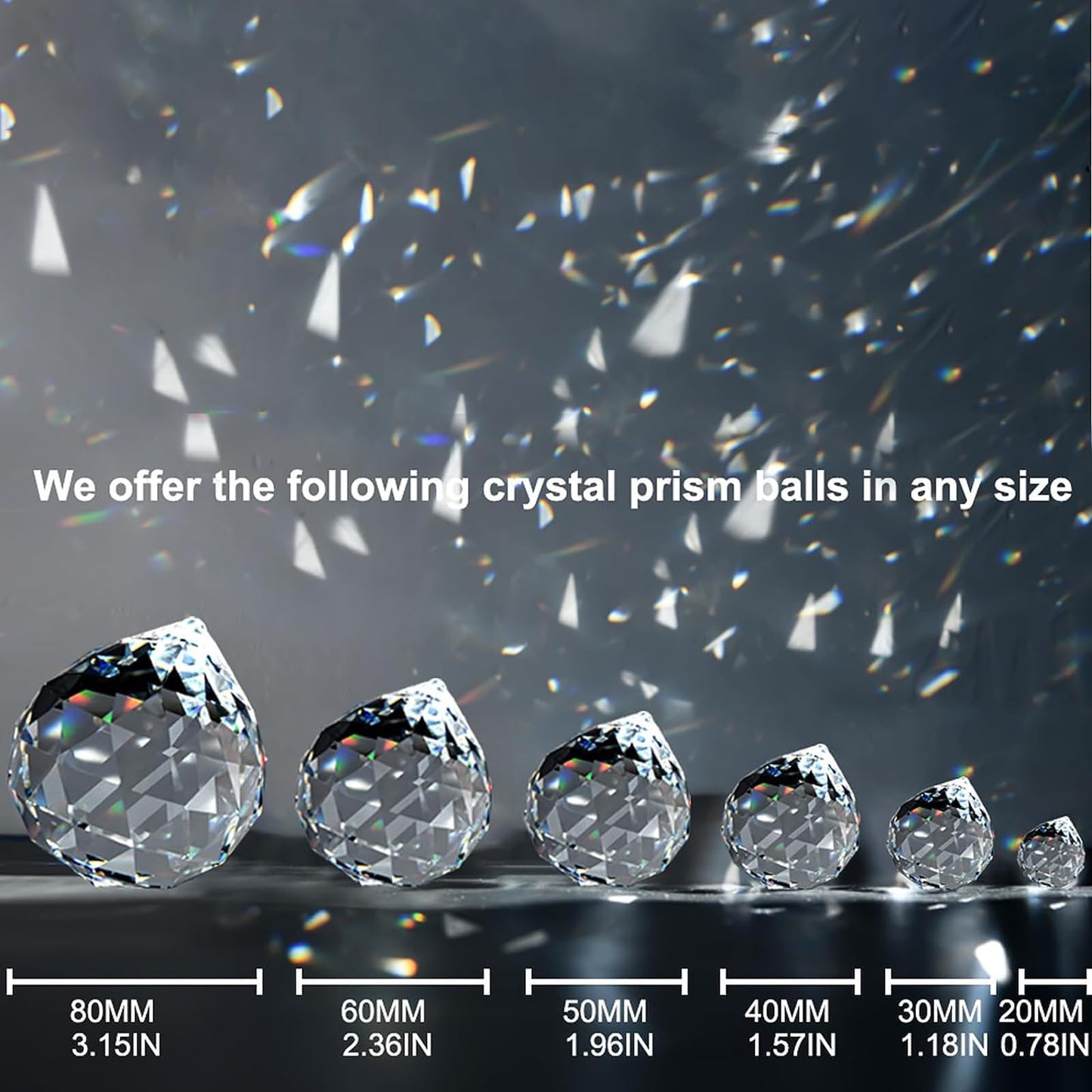 MerryNine 20mm Clear Crystal Ball Prism Sun Shine Catcher Rainbow Pendants Maker, Hanging Crystals Prisms for Windows, for Feng Shui, for Gift (20mm/0.79", 24)