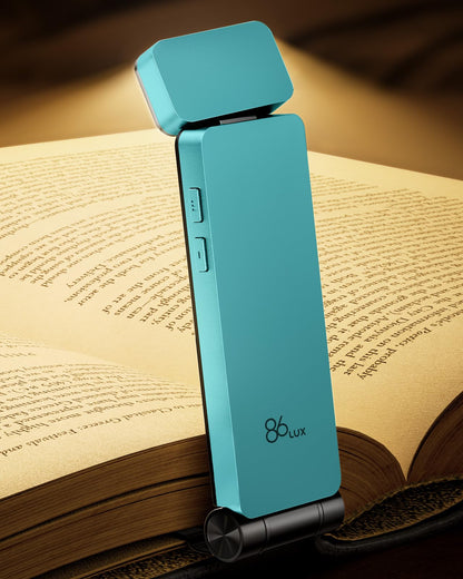 86lux Book Light, Rechargeable Clip-On LED Reading Light for Bed & Night Use - 3 Color Temperatures with Stepless Dimming, Ultralight Bookmark Design for Kids, Book Lovers, Grey