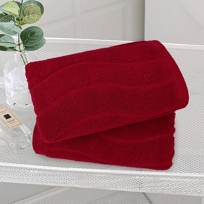 2-Piece Hand Towels for Bathroom in Red, Super Soft Decorative Hand Towel Set