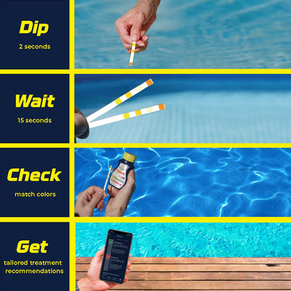AquaChek 511244A Swimming Pool and Spa Test Strip, Yellow