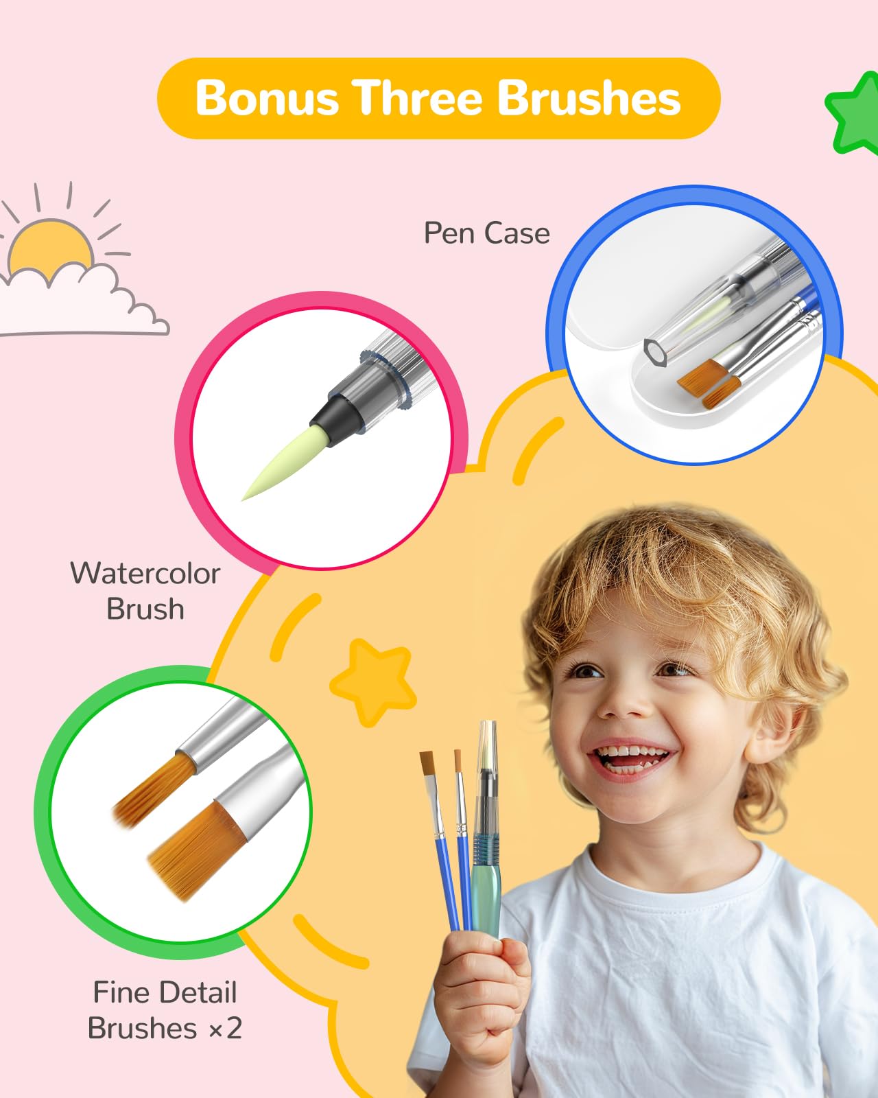TECJOE Paint with Water Coloring Books for Toddlers, A to Z 26 Pages Animal Watercolor Paint Set with 3 Brushes, Mess Free Painting Activity for Kids Ages 4 5 6 7 8, Christmas Gifts Arts & Crafts Toy