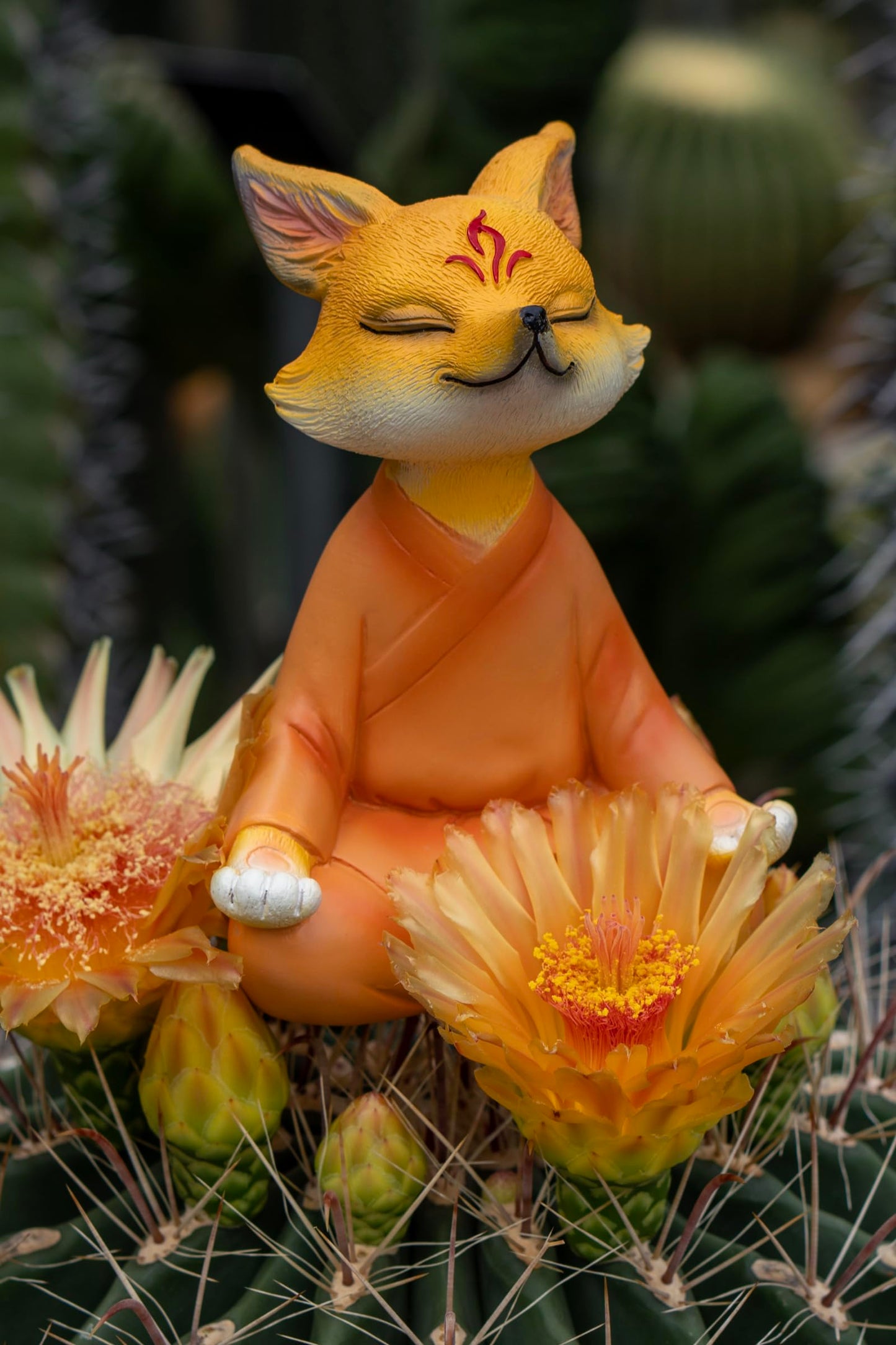 Fuzrea Zen Fox Figurine, Meditating Fox Buddha Statue for Home Decor, Living Room, Yoga & Meditation Accent, Shelf, Table, Desk Decor, Outdoor Garden Decor, Gifts for Women