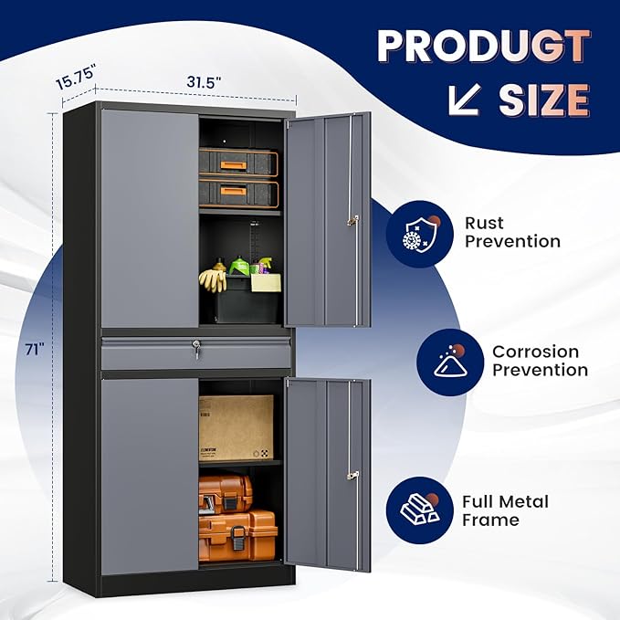 Yizosh Metal Garage Storage Cabinet