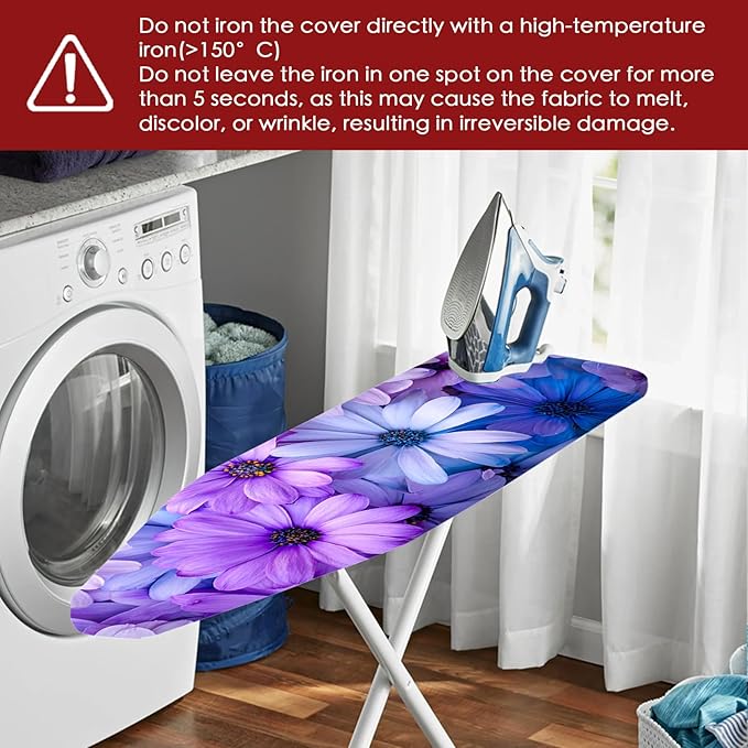 Nuxovilar Purple & Blue Floral Pattern Ironing Board Cover, 15×54 inch