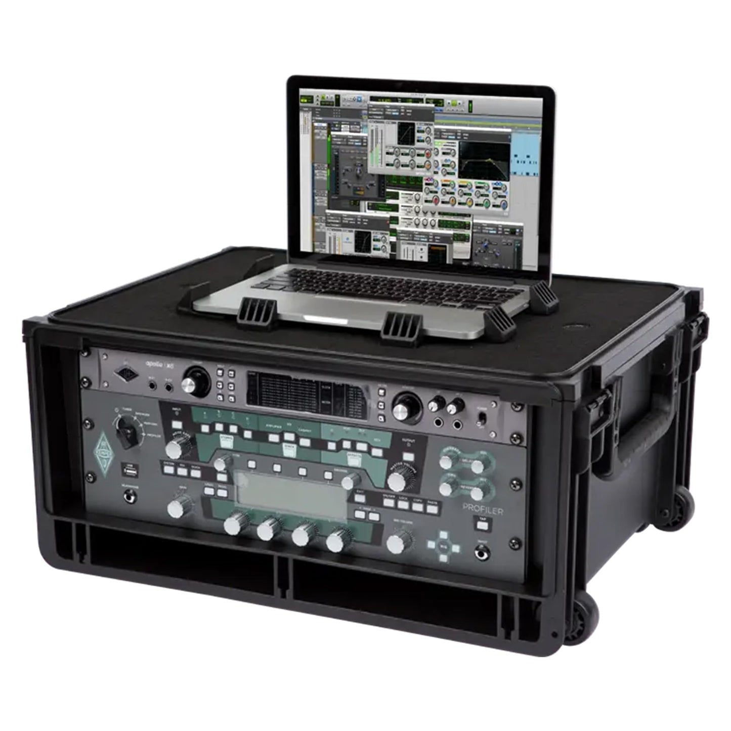 SKB Studio Flyer Rack Case 4U - Durable Mobile Studio Solution with Injection Molded Shell, TSA Locks, and Wheels for Musicians, DJs, and Producers - Securely Transport and Protect Your Gear