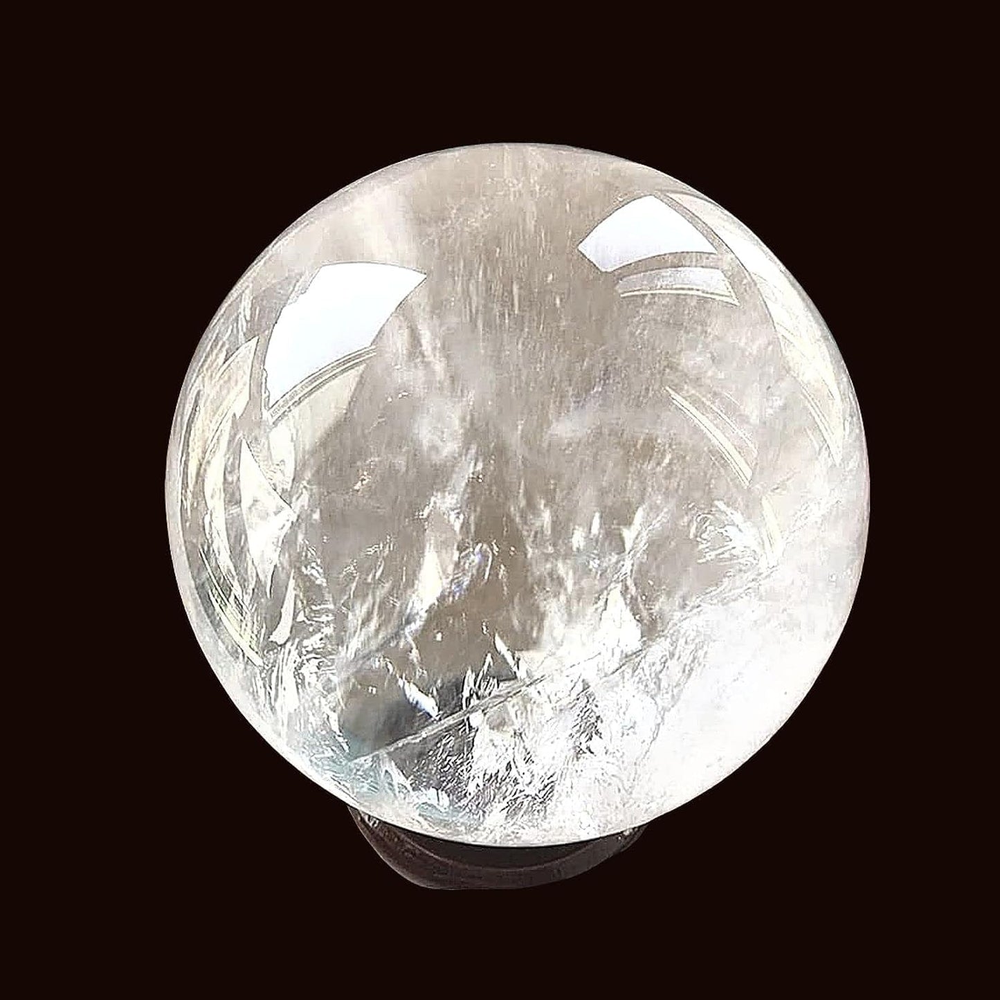 RALDMOV Natural Clear Quartz Crystal Ball,White Crystal Sphere Healing Crystal Ball with Stand Home Decor Prosperous Love Invite Wealth + Pedestal (700g)