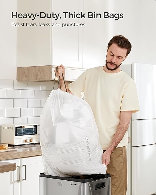 SONGMICS Trash Bags for 12-14.5 Gallon Trash Cans, Pre-Separated, Liner Code