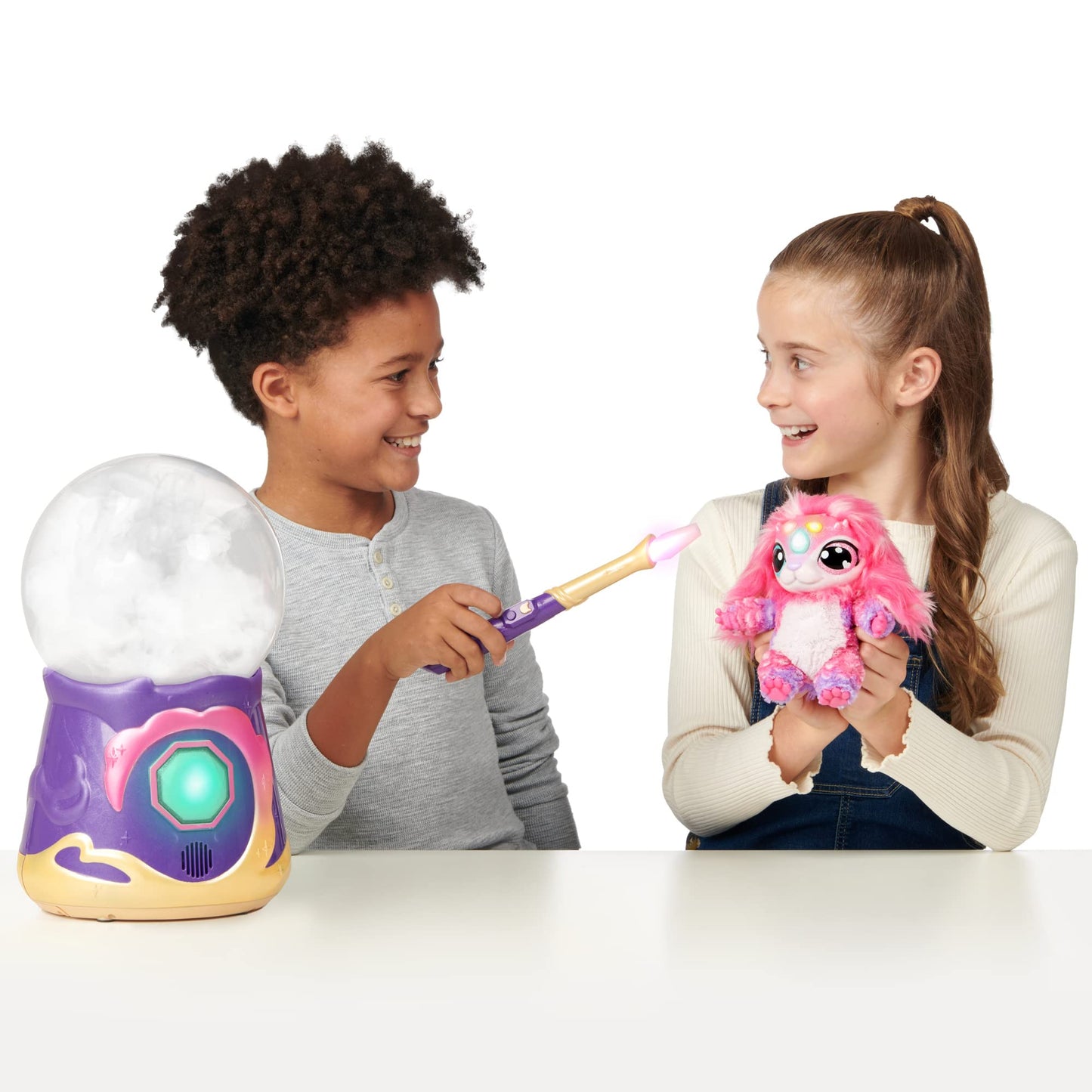 Magic Mixies Magical Misting Crystal Ball With Interactive 8 Inch Pink Plush Toy Ages 5+ And 80+ Sounds And Reactions.