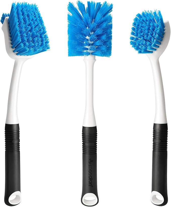 Dish Brush Set of 3 with Water Bottle Brush, Dish Scrub Brush and Scrubber Brush