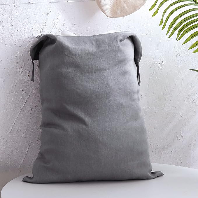 Amazhiyu Pure Linen Over The Door Laundry Hanging Hamper Bag