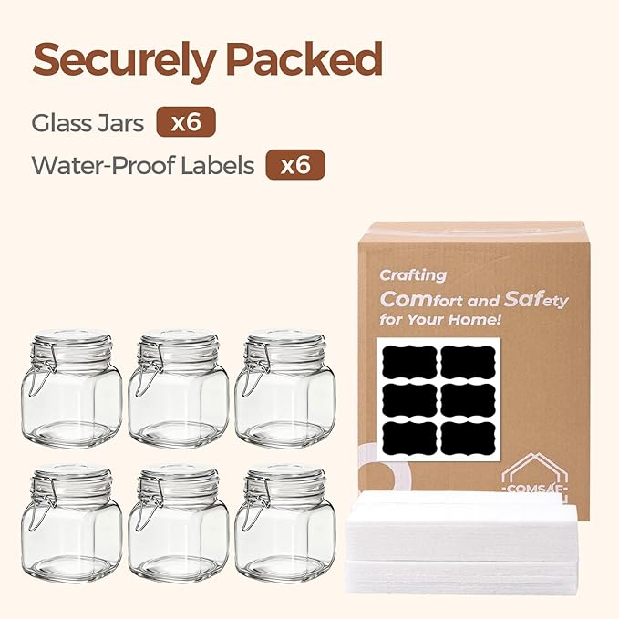ComSaf 27oz Airtight Glass Canisters