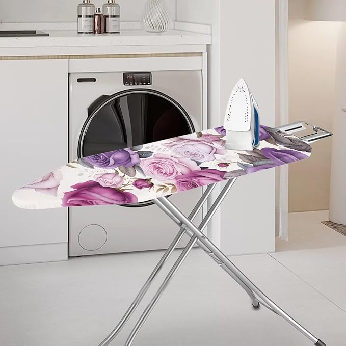 ZDCUSTOM Purple Flower Ironing Board Cover Ironing Board Replacement Pad and