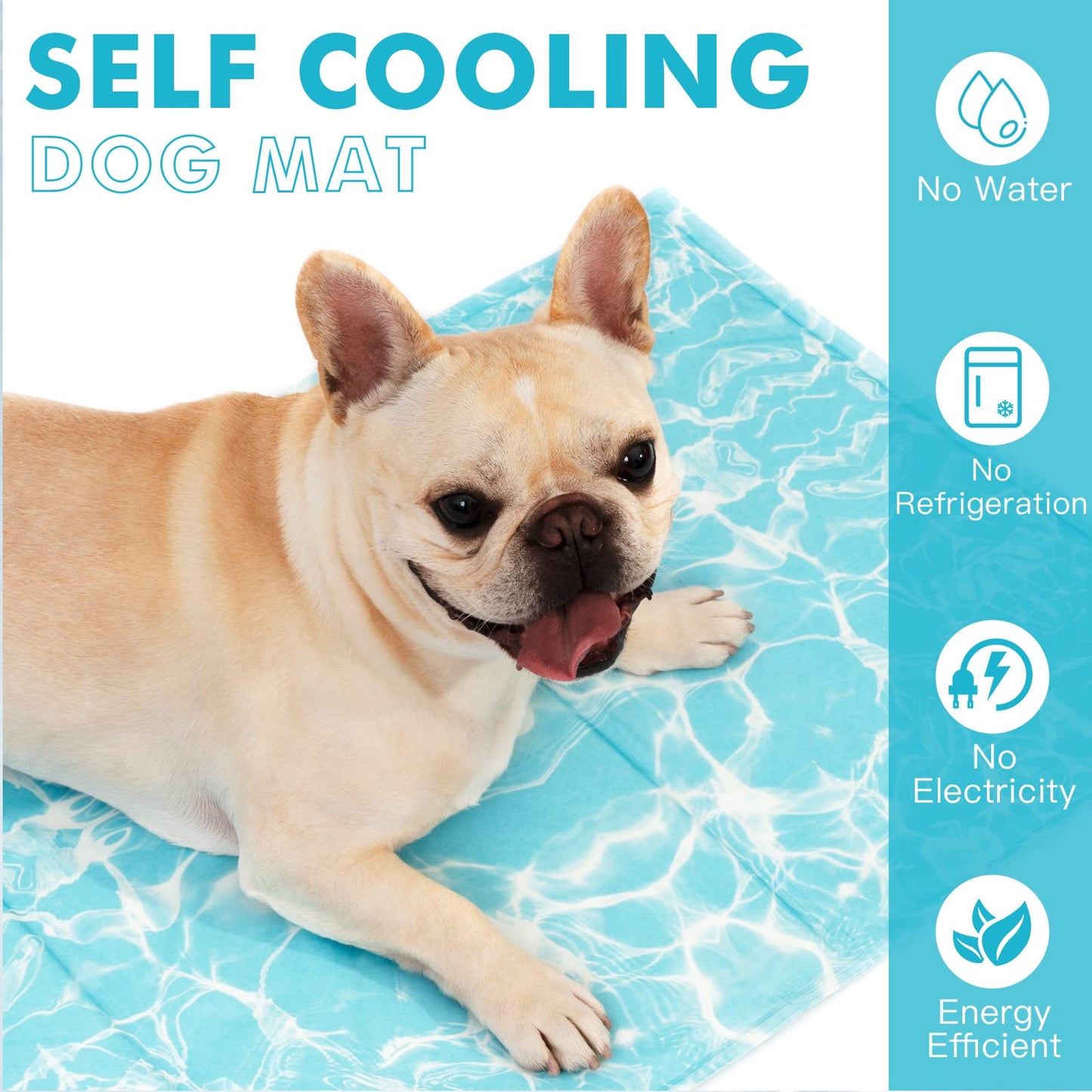 Dog Cooling Mat Durable Pet Cool Mat for Dogs Cats, 50 x 40cm S Non Toxic Gel Self Cooling Pad Scratch Resistant for Small Medium Dogs, Ice Blanket Keep Dog Cool in Summer