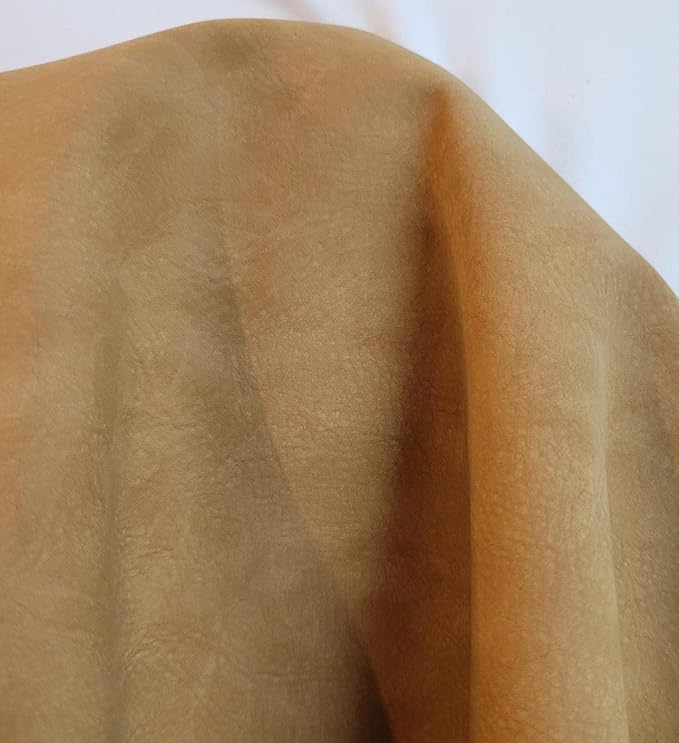 Wheat Nubuck Soft Faux Leather Fabric PU Leather by The Yard Synthetic Pleather