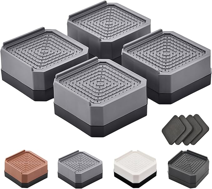EclatBain Bed Risers Furniture Risers Heavy-Duty Rectangular Adjustable Block