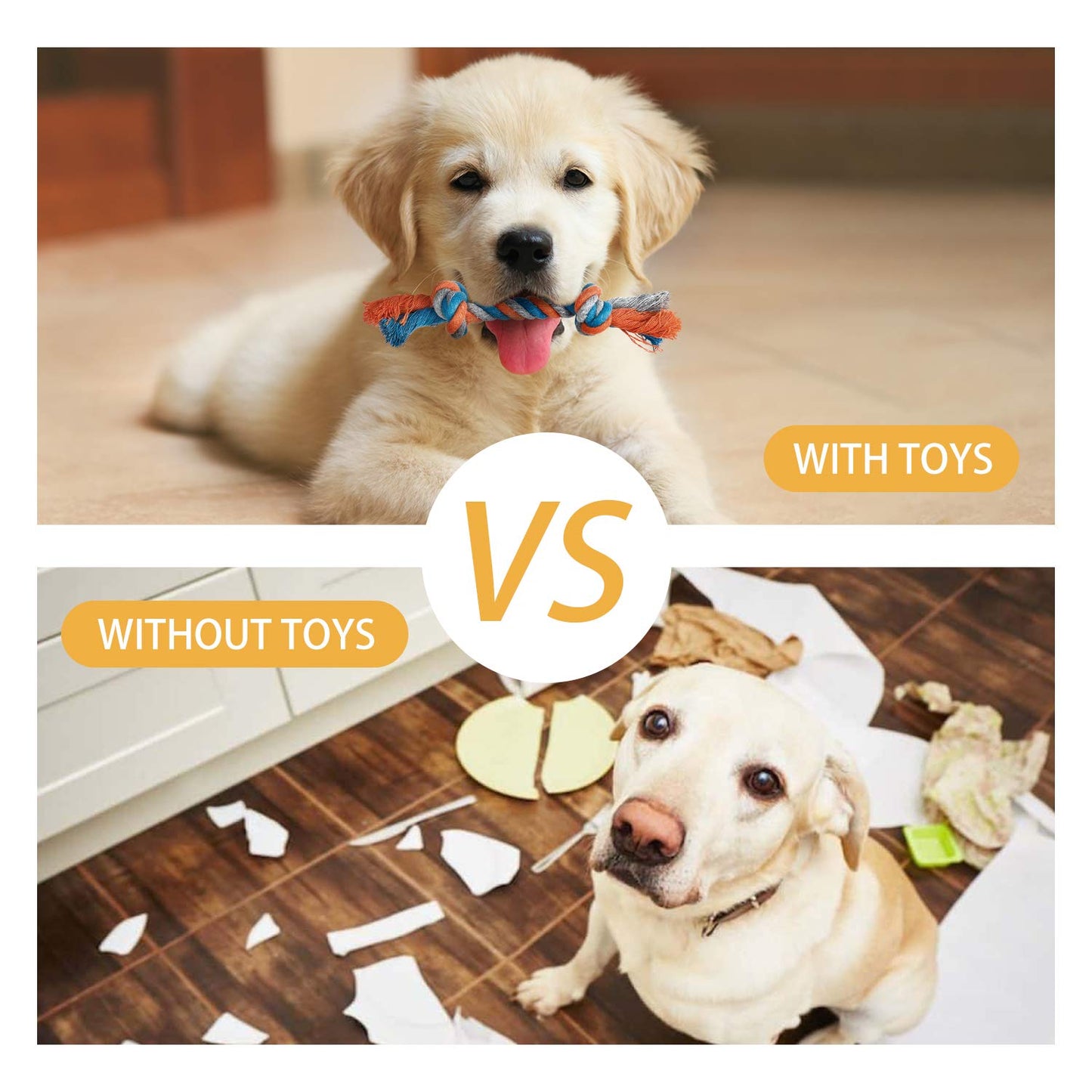 Toozey Dog Toys - 7 Pack Puppy Toys from 8 Weeks Small Dog - Interactive Chew Rope Toys, Non-Toxic Natural Cotton, Relieves Boredom
