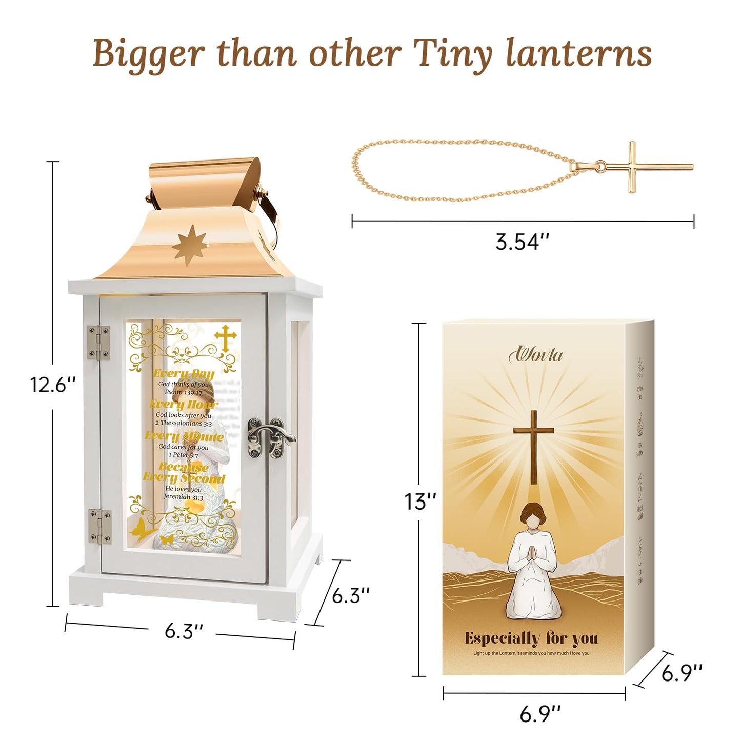 Christian Gifts for Women Faith, Inspirational Gift, Prayer of Peace Figurine Lantern, Religious Gifts for Female Men, Spiritual Gift